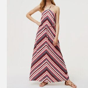 Loft Chevron style halter maxi dress